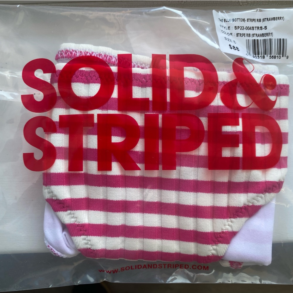 Solid and striped bikini bottoms